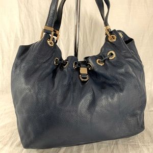 MICHAEL KORS Authentic Blue Leather Satchel Bag